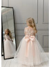 Beaded Long Sleeves Lace Tulle Flower Girl Dress